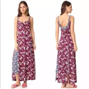 Cinq a sept Nathalia 100% silk Floral Print Sleeveless Maxi Dress Size 10